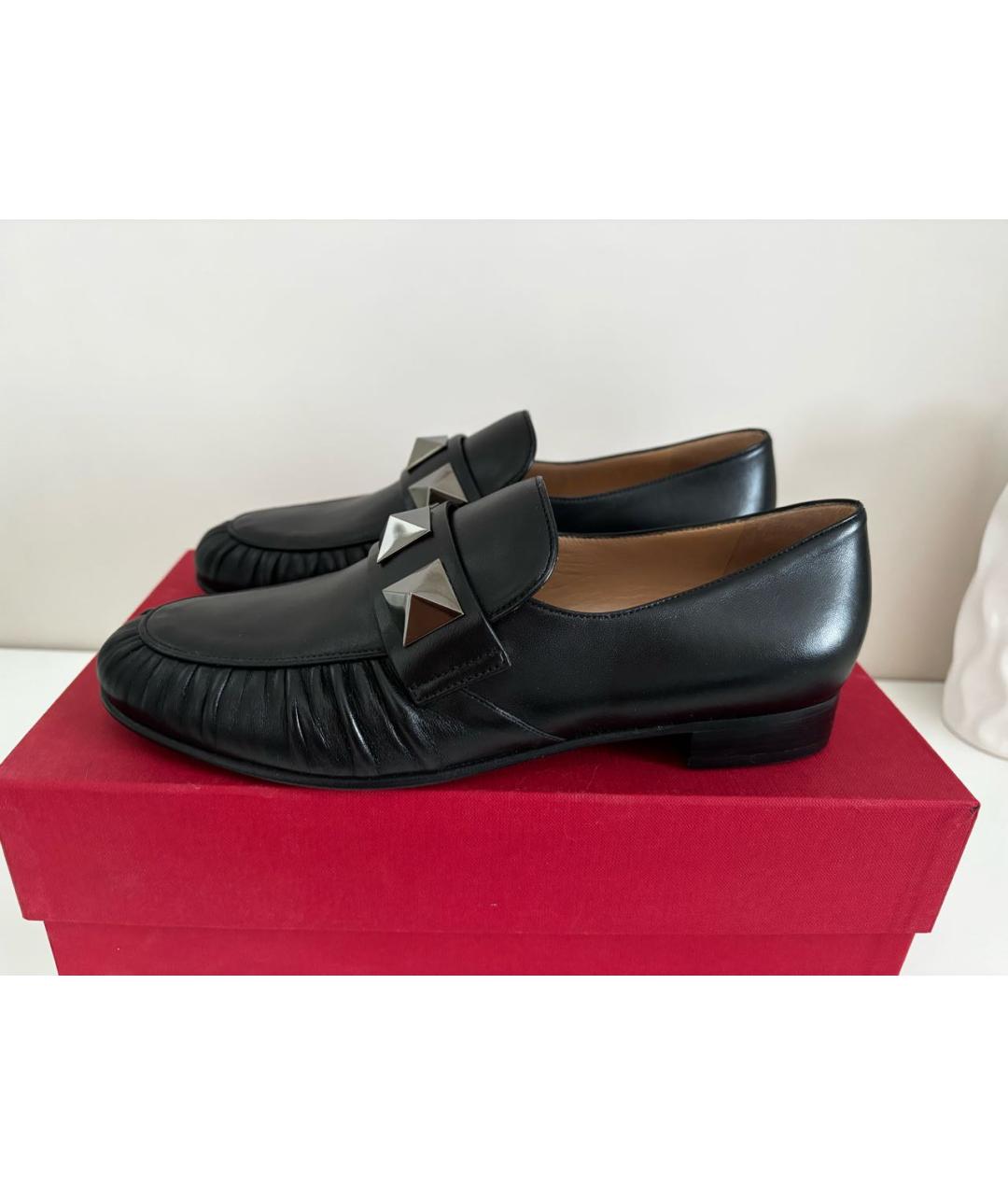 VALENTINO Черные кожаные лоферы, фото 8