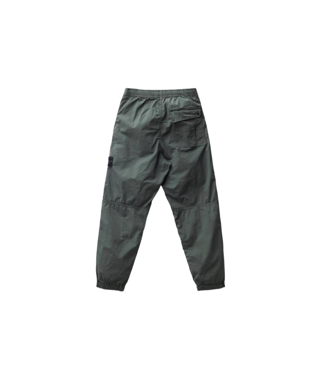 STONE ISLAND Зеленые хлопковые повседневные брюки, фото 2