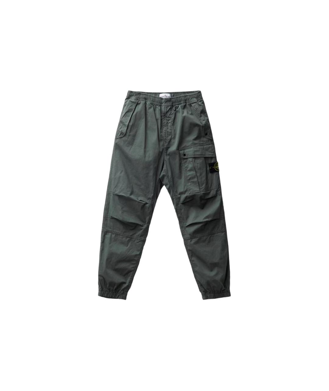 STONE ISLAND Зеленые хлопковые повседневные брюки, фото 6