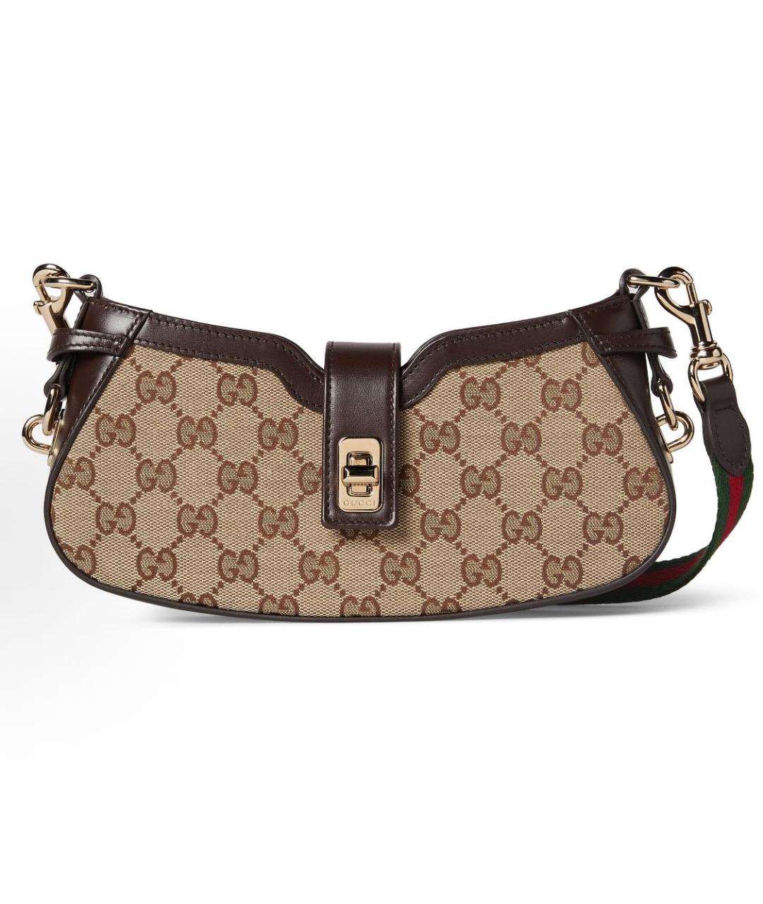 GUCCI Бежевая сумка через плечо из канвы, фото 8