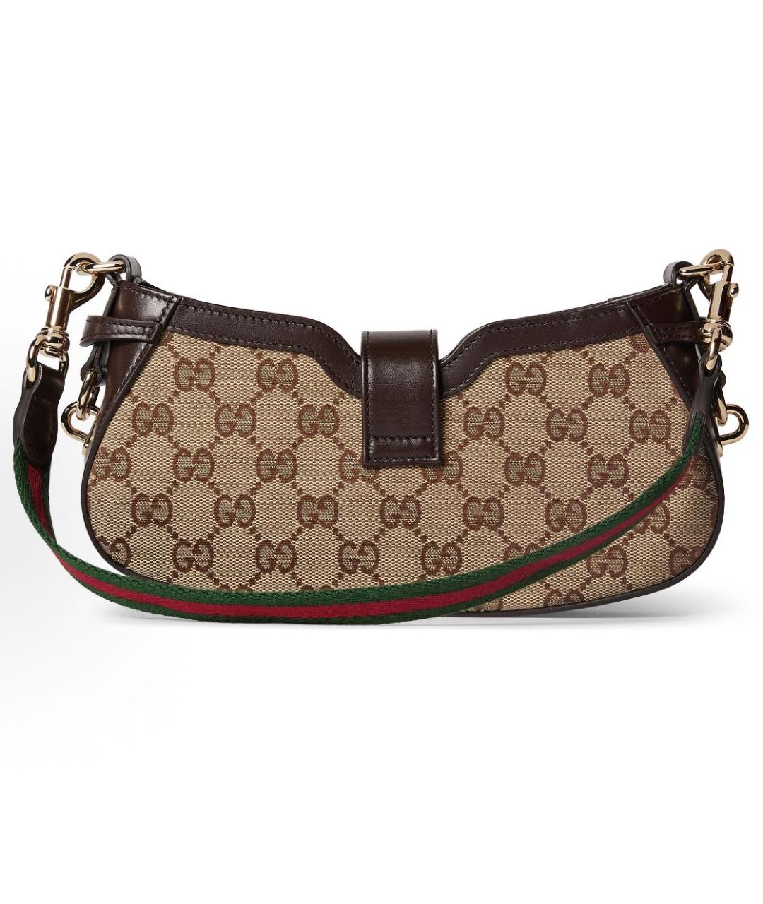 GUCCI Бежевая сумка через плечо из канвы, фото 4