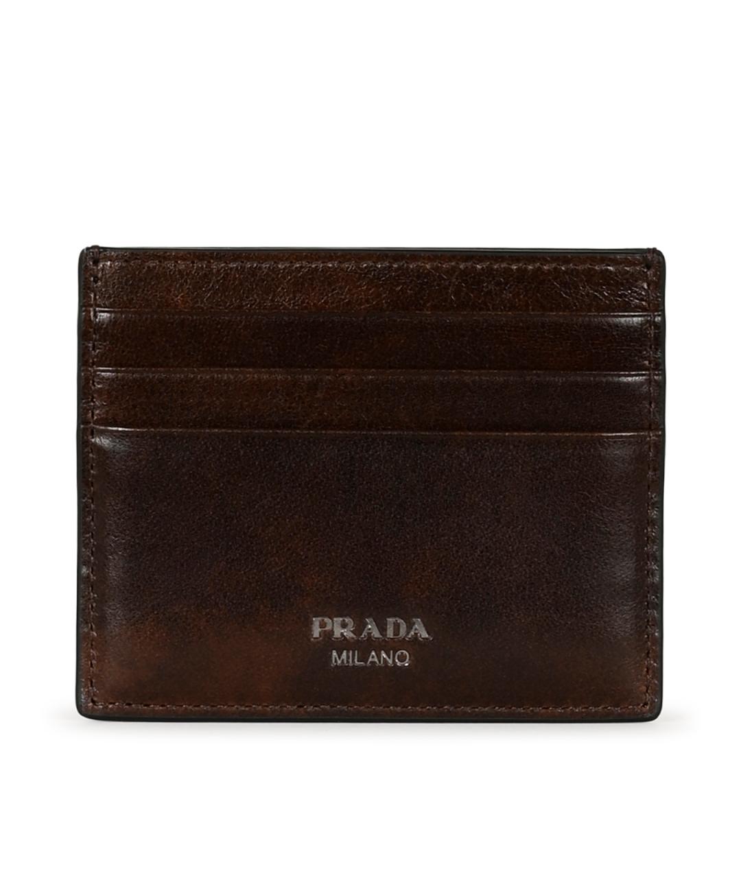 PRADA Коричневый кожаный кардхолдер, фото 2