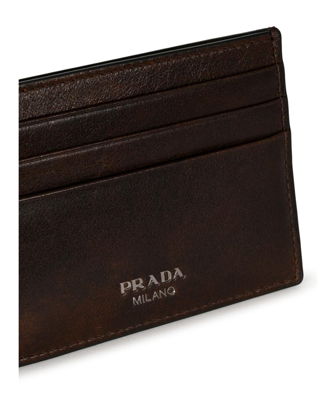 PRADA Коричневый кожаный кардхолдер, фото 7