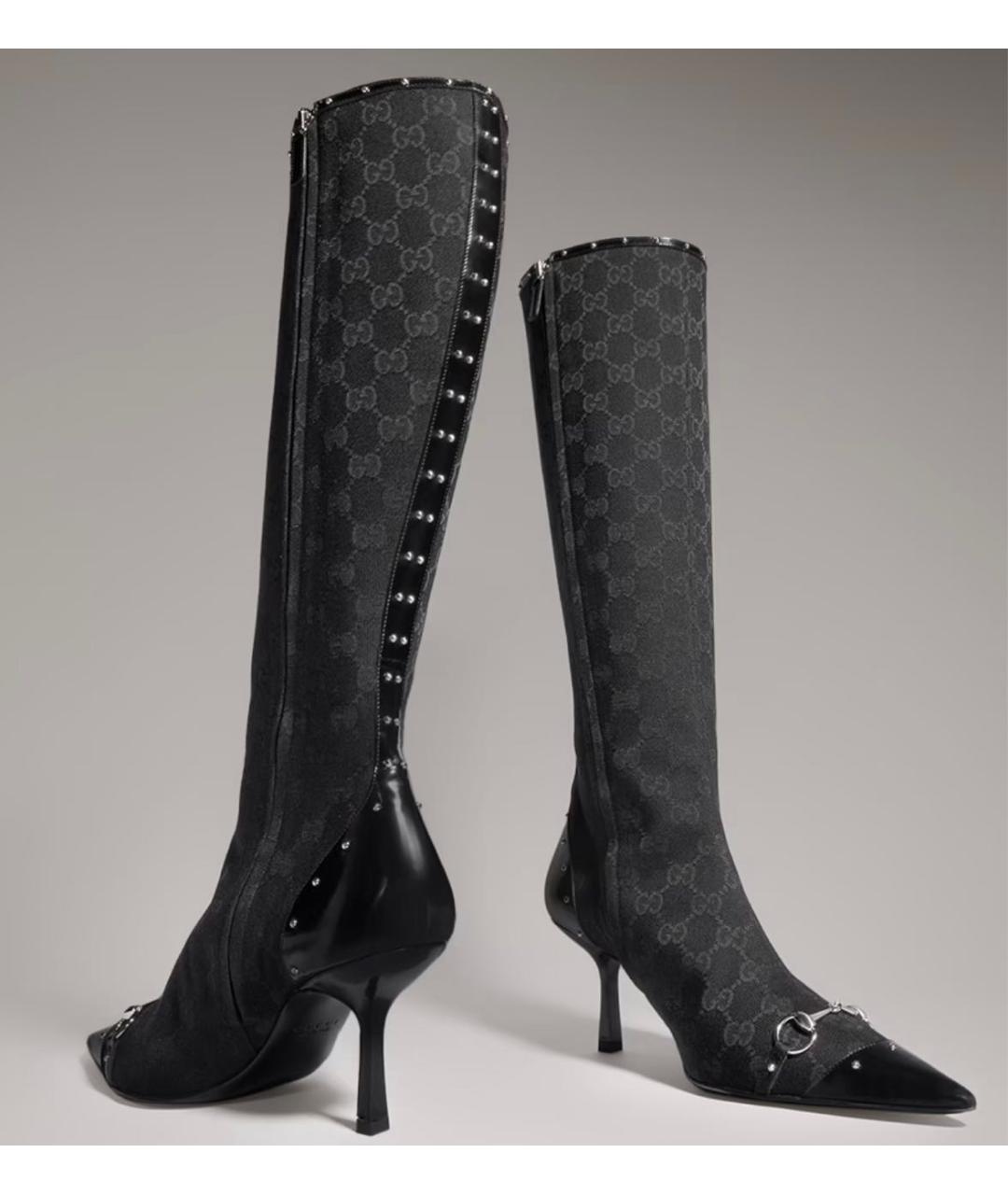 GUCCI Черные текстильные сапоги, фото 2