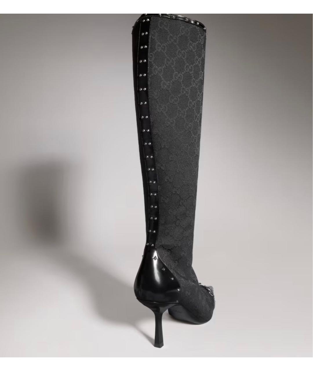 GUCCI Черные текстильные сапоги, фото 4