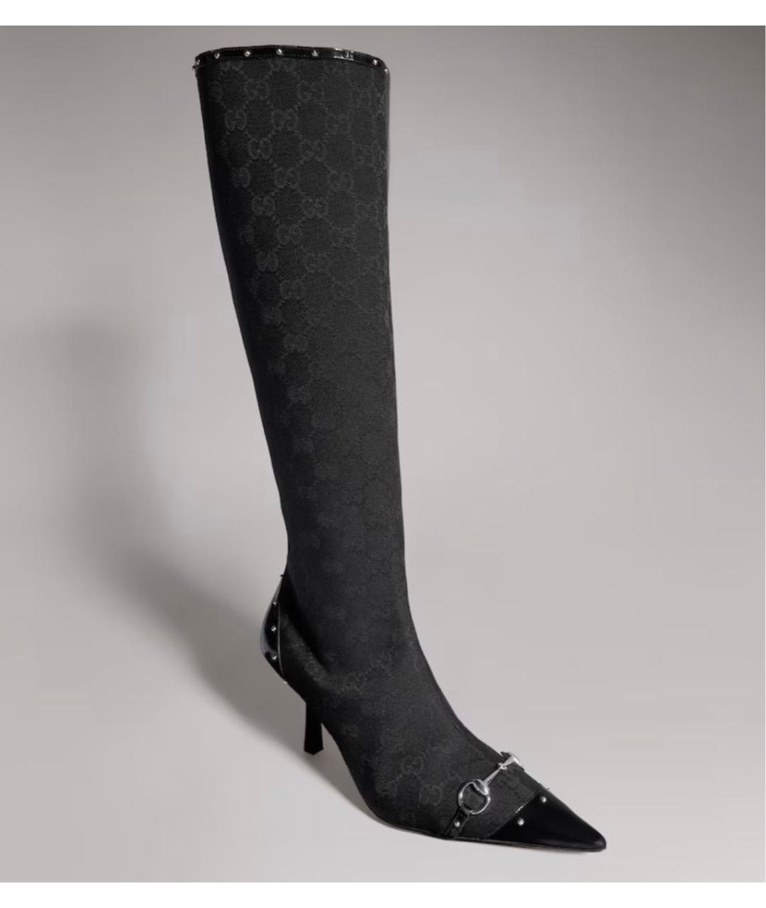 GUCCI Черные текстильные сапоги, фото 3