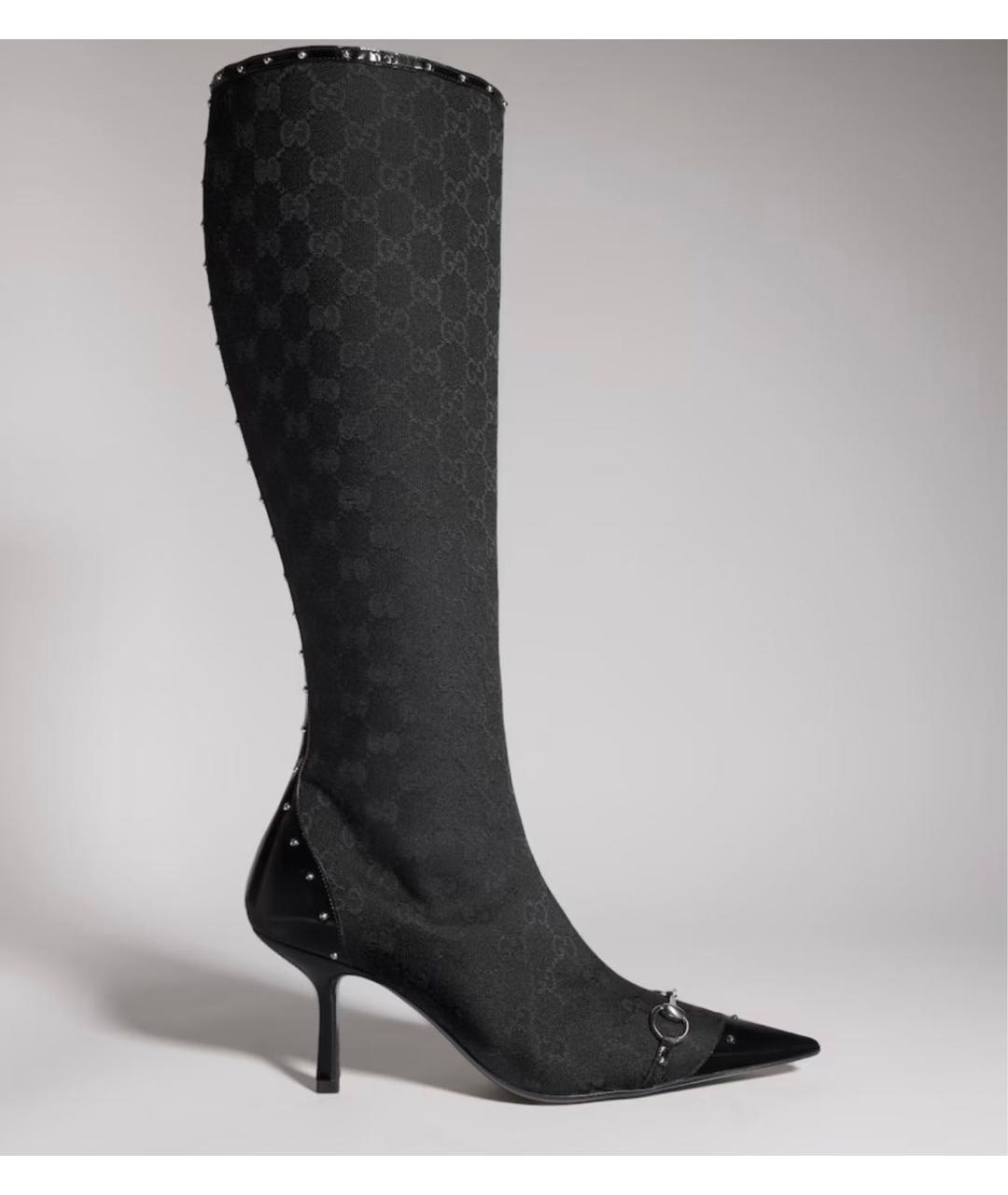 GUCCI Черные текстильные сапоги, фото 5