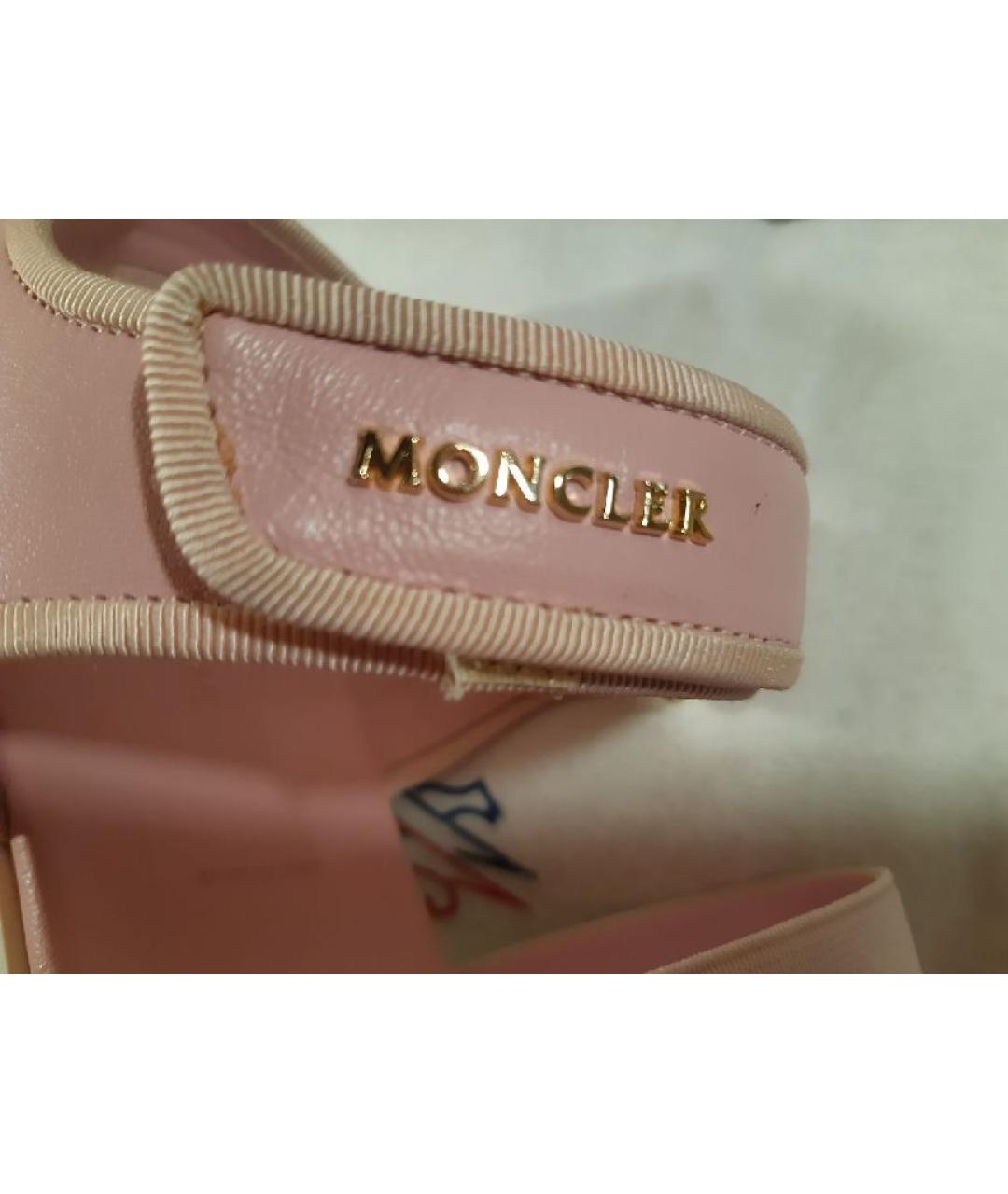 MONCLER Розовые кожаные босоножки, фото 4