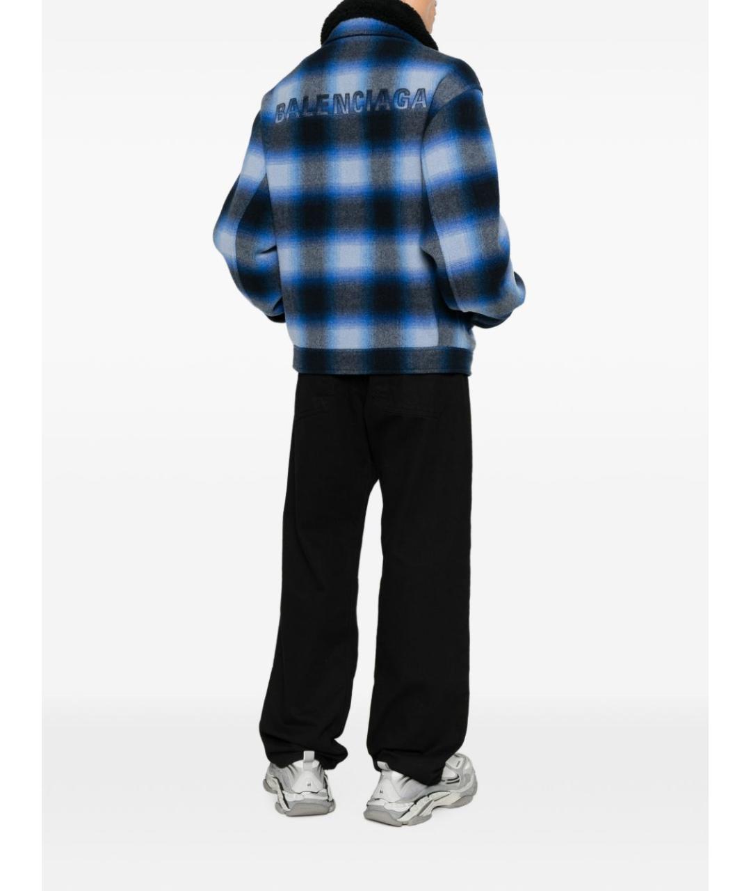 BALENCIAGA Синяя шерстяная куртка, фото 2