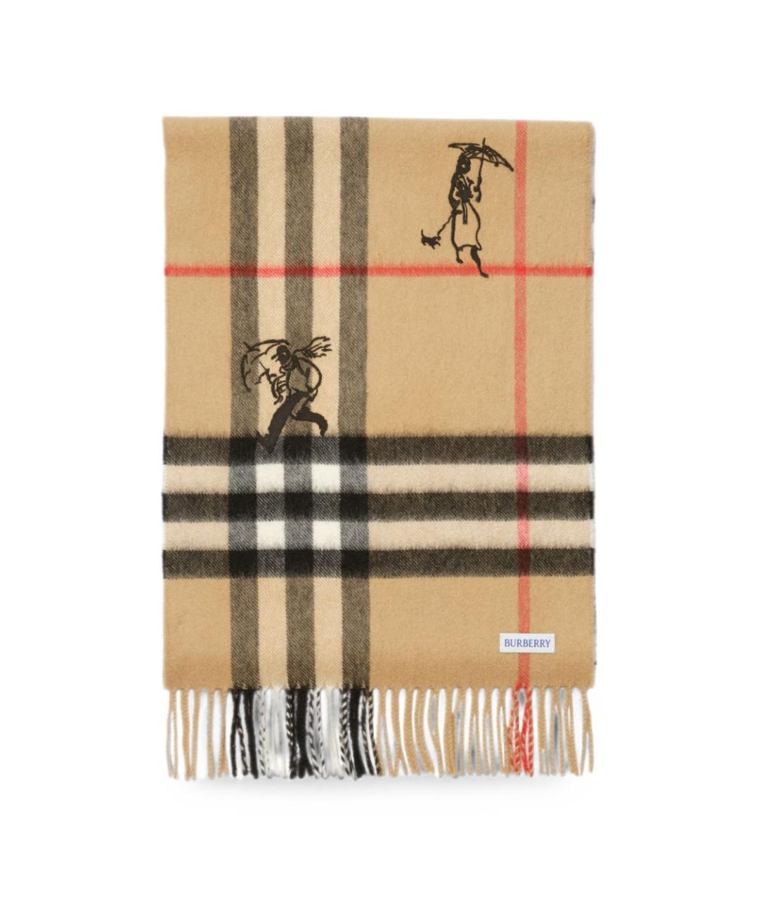 BURBERRY Бежевый шарф, фото 3