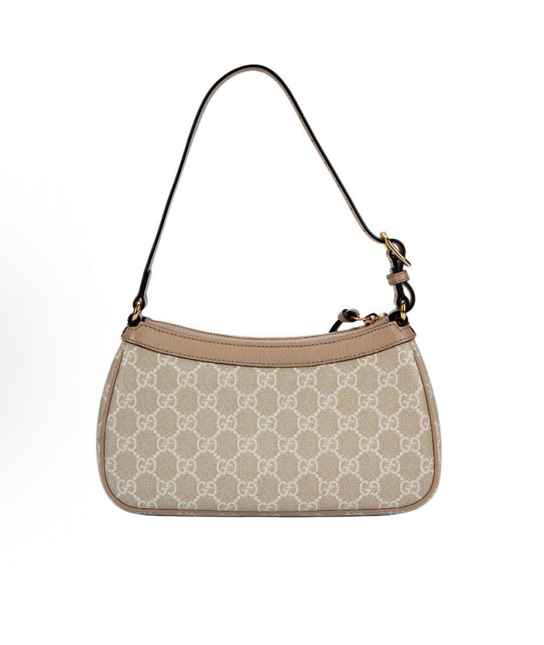 GUCCI Бежевая кожаная сумка с короткими ручками, фото 3