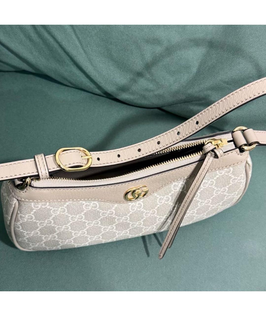 GUCCI Бежевая кожаная сумка с короткими ручками, фото 6