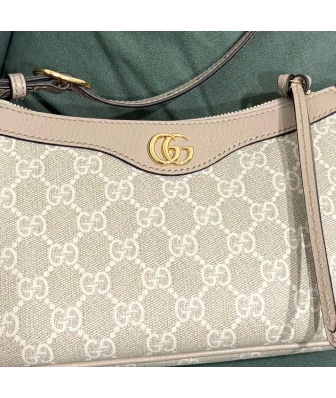GUCCI Бежевая кожаная сумка с короткими ручками, фото 7