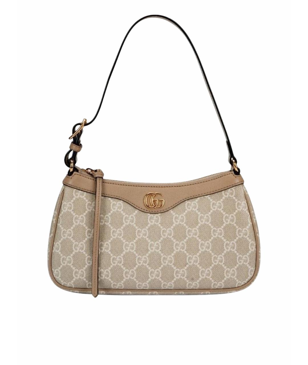 GUCCI Бежевая кожаная сумка с короткими ручками, фото 1