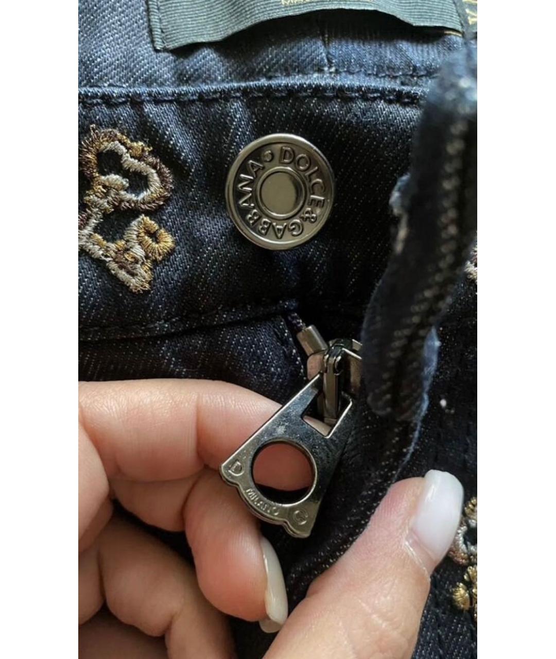 DOLCE&GABBANA Темно-синие хлопко-эластановые джинсы слим, фото 3