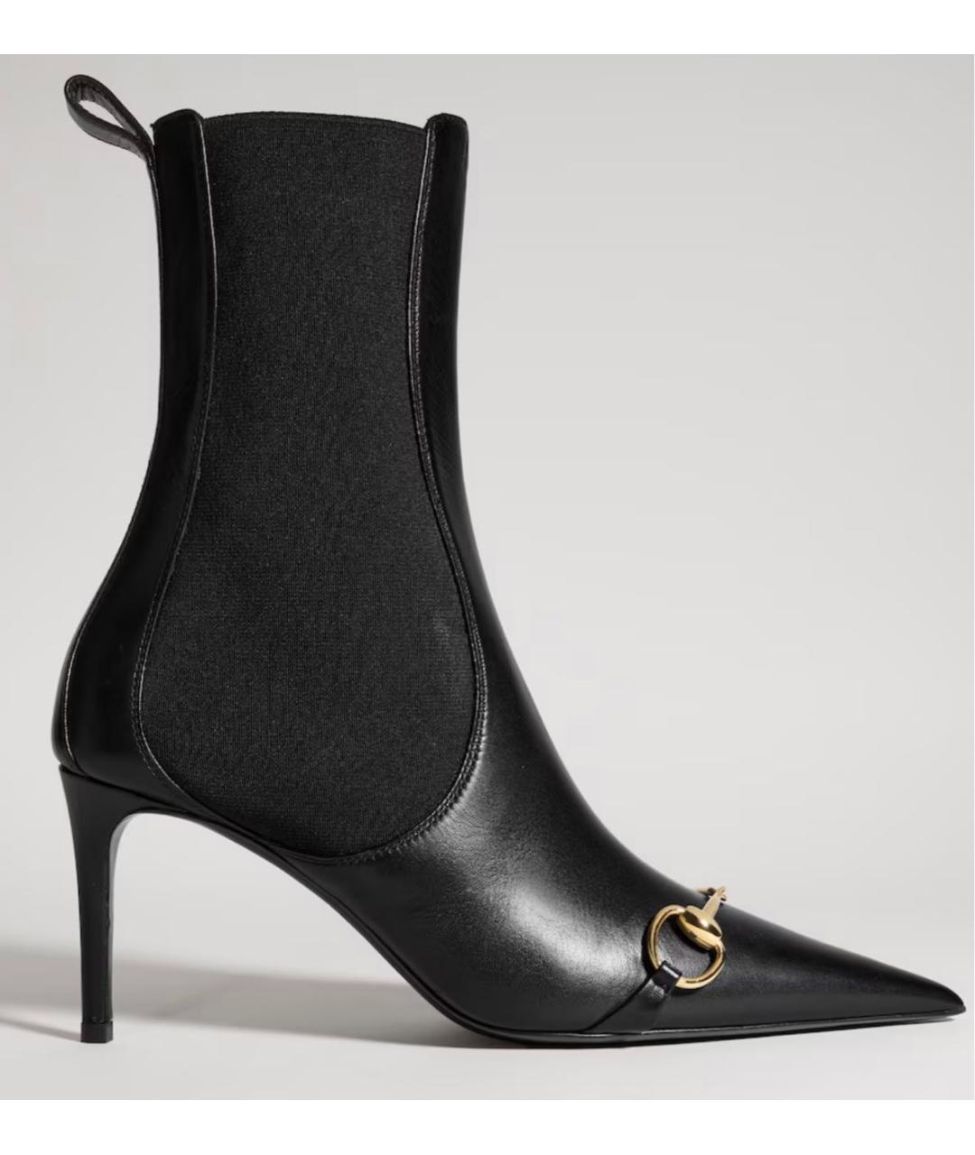 GUCCI Черные кожаные ботильоны, фото 5
