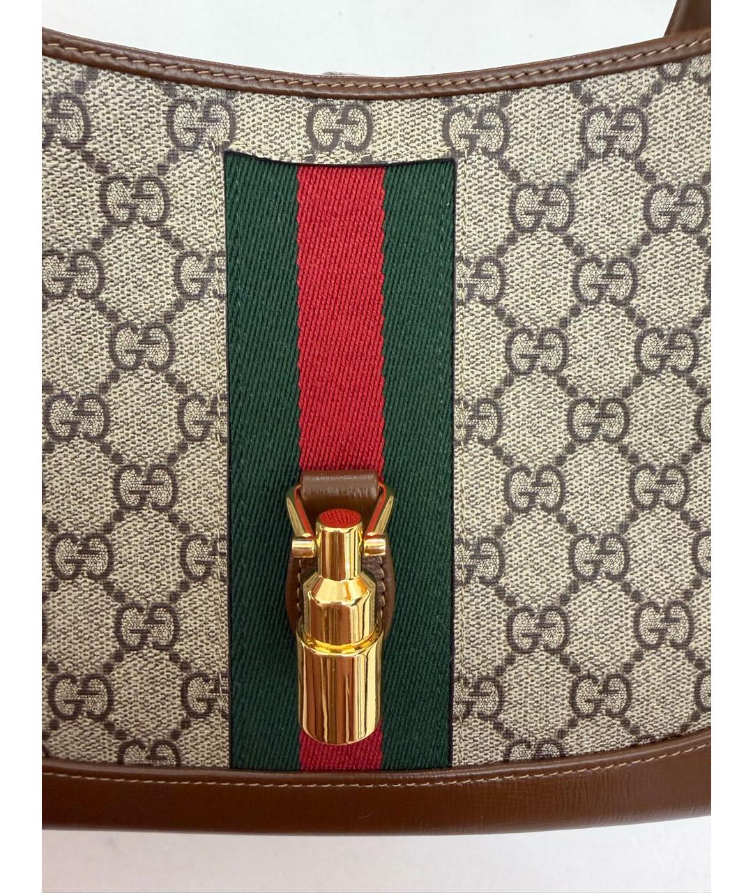 GUCCI Коричневая кожаная сумка через плечо, фото 6