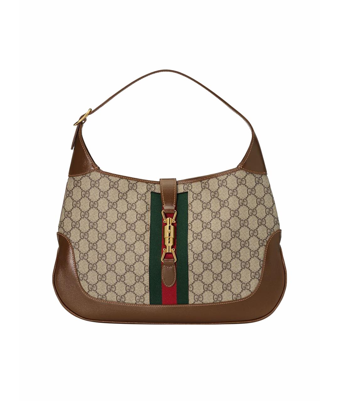 GUCCI Коричневая кожаная сумка через плечо, фото 1