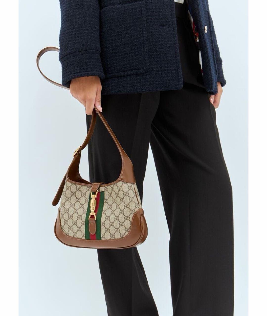 GUCCI Коричневая кожаная сумка через плечо, фото 8