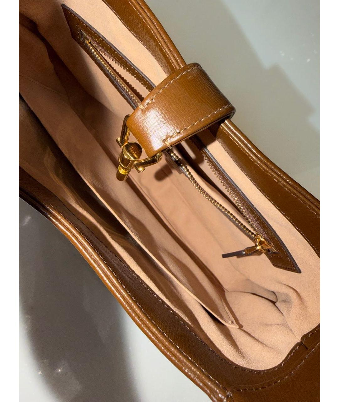 GUCCI Коричневая кожаная сумка через плечо, фото 5
