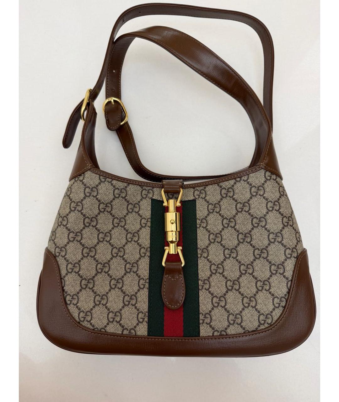 GUCCI Коричневая кожаная сумка через плечо, фото 2