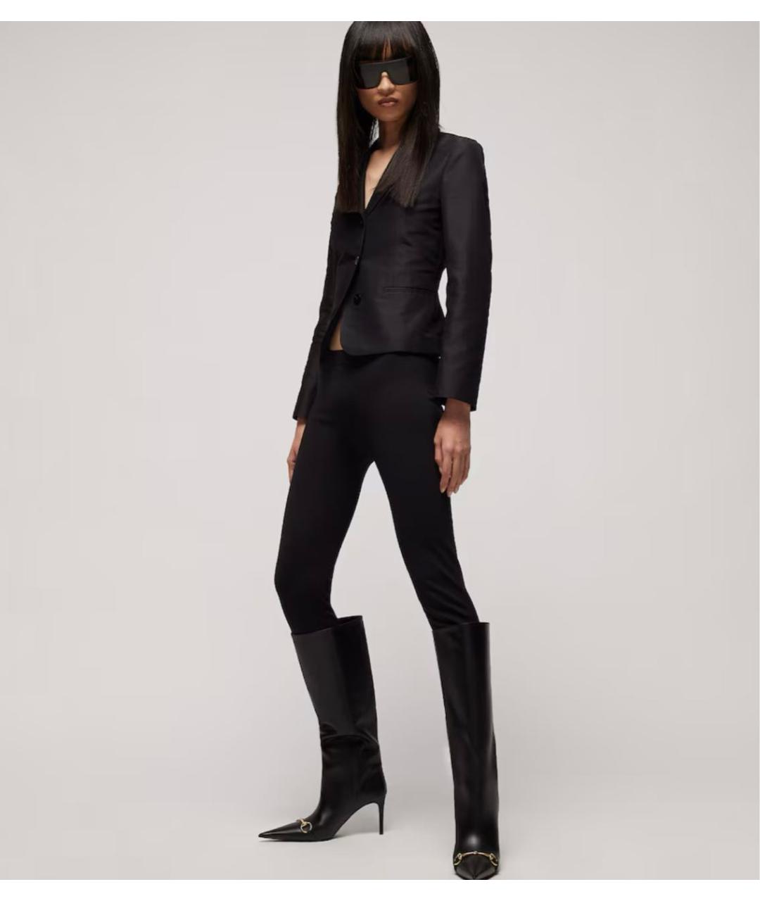 GUCCI Черные кожаные сапоги, фото 5