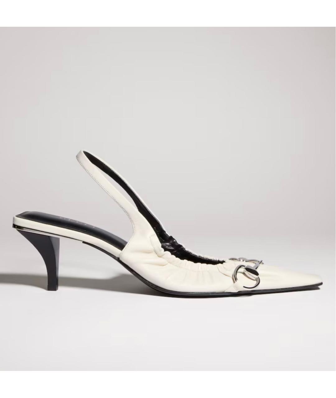 GUCCI Белые кожаные туфли, фото 5