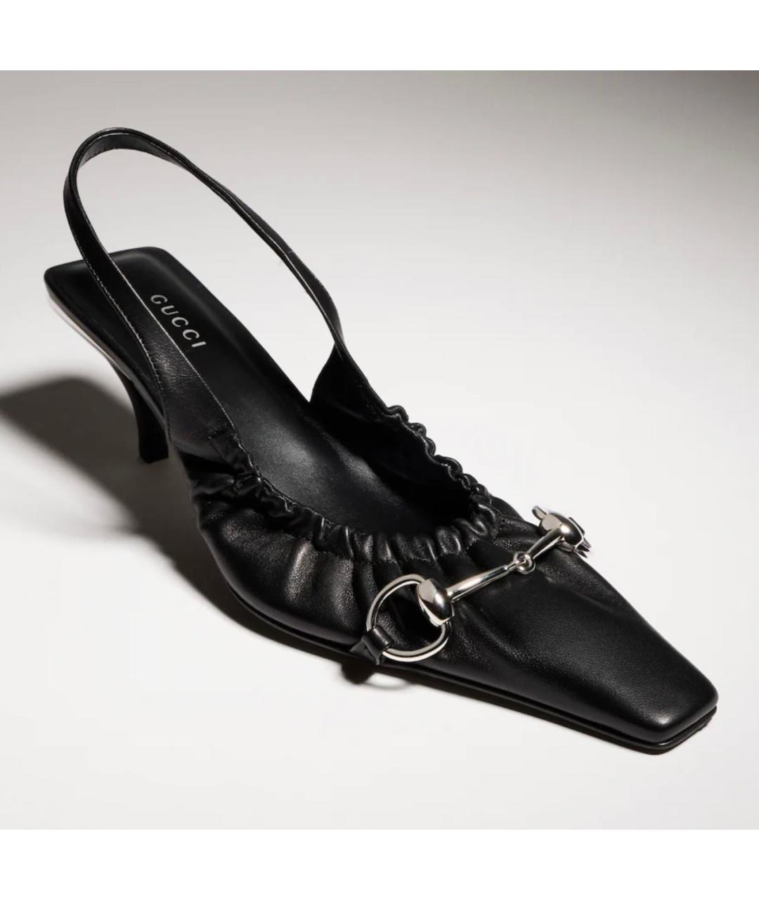 GUCCI Черные кожаные туфли, фото 3
