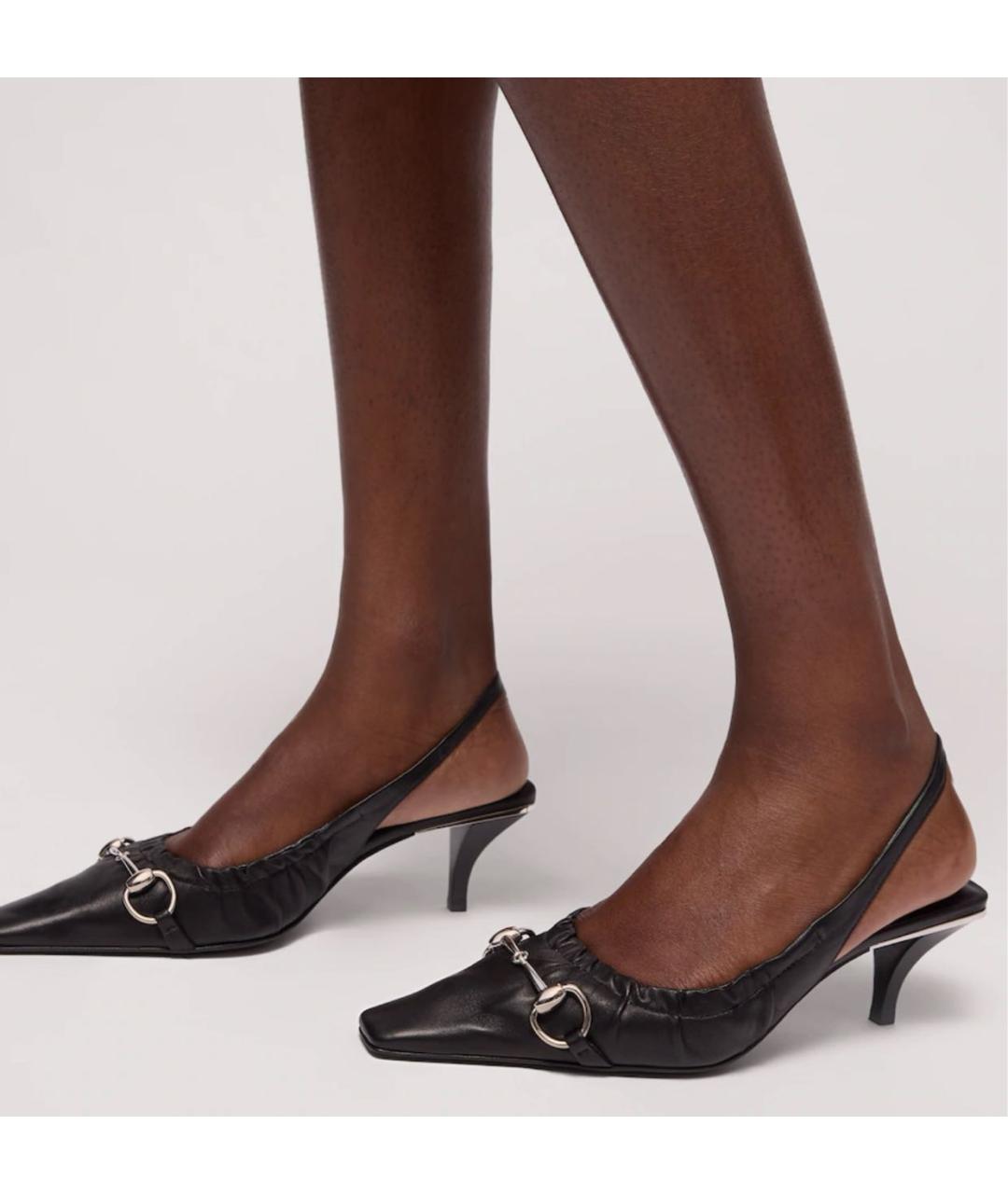 GUCCI Черные кожаные туфли, фото 4