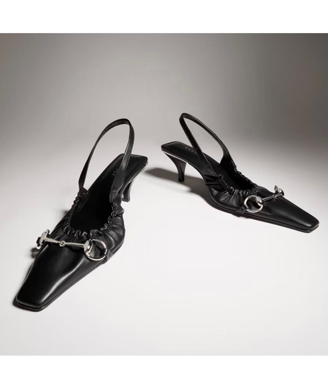 GUCCI Черные кожаные туфли, фото 5