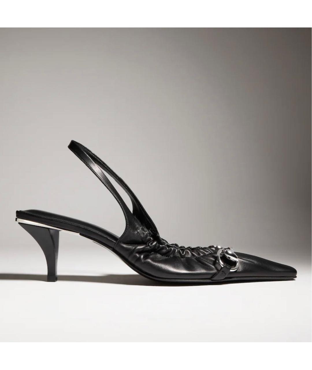 GUCCI Черные кожаные туфли, фото 6