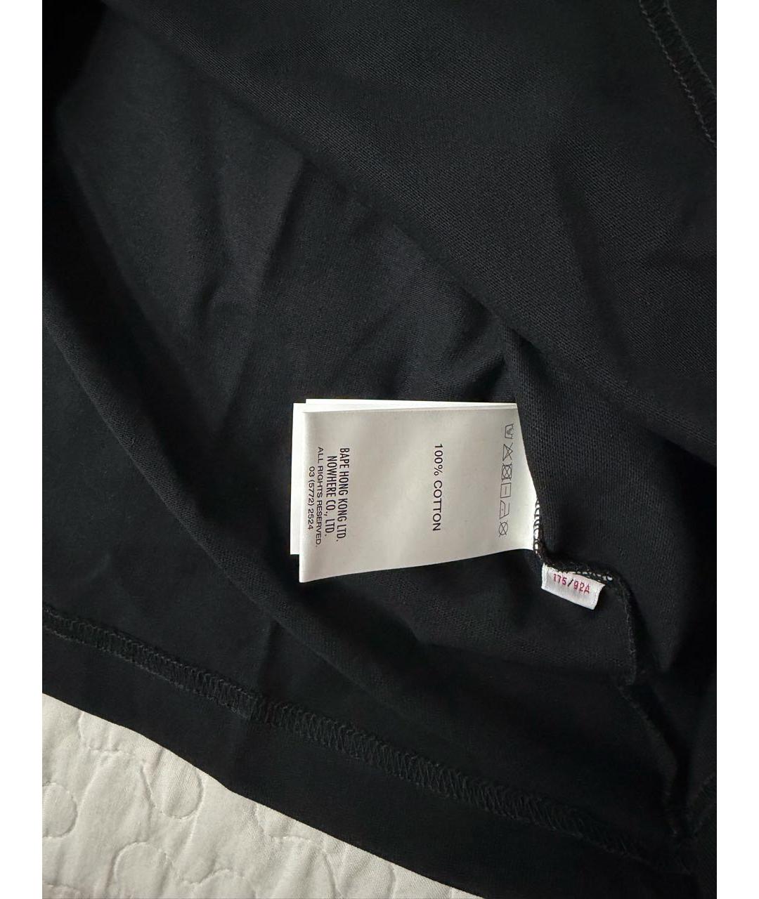 A BATHING APE Черная хлопковая футболка, фото 5