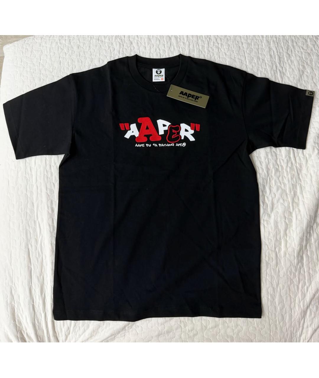 A BATHING APE Черная хлопковая футболка, фото 7