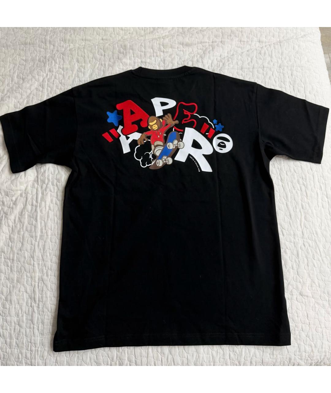 A BATHING APE Черная хлопковая футболка, фото 2