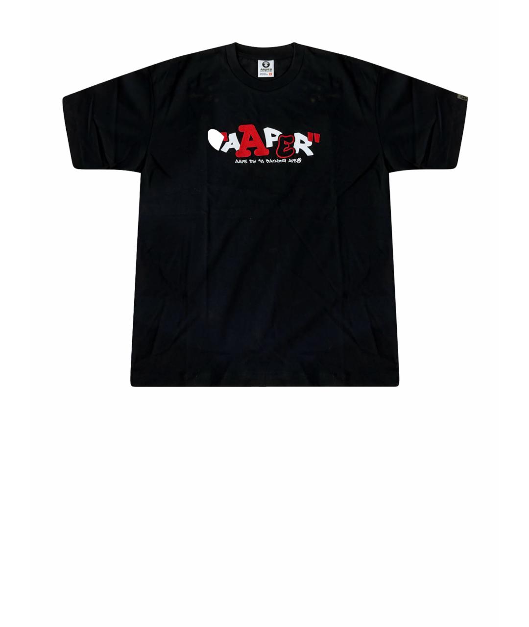 A BATHING APE Черная хлопковая футболка, фото 1