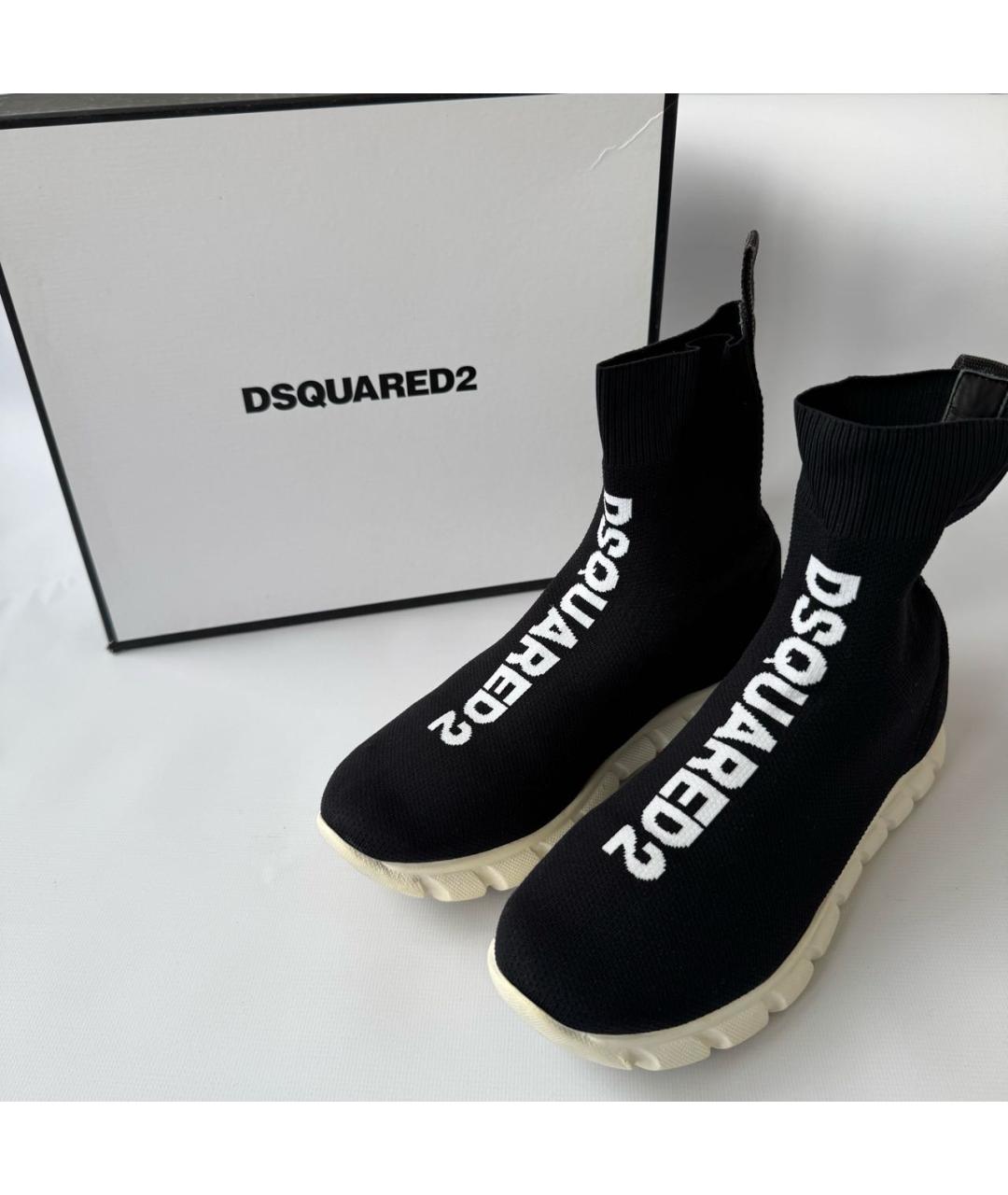 DSQUARED2 Черные текстильные кеды, фото 5