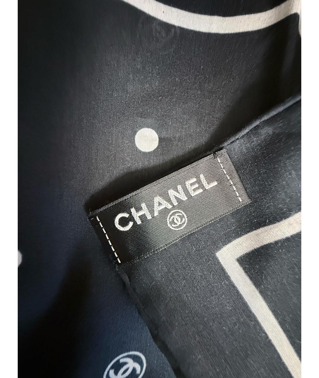 CHANEL Черный хлопковый платок, фото 6