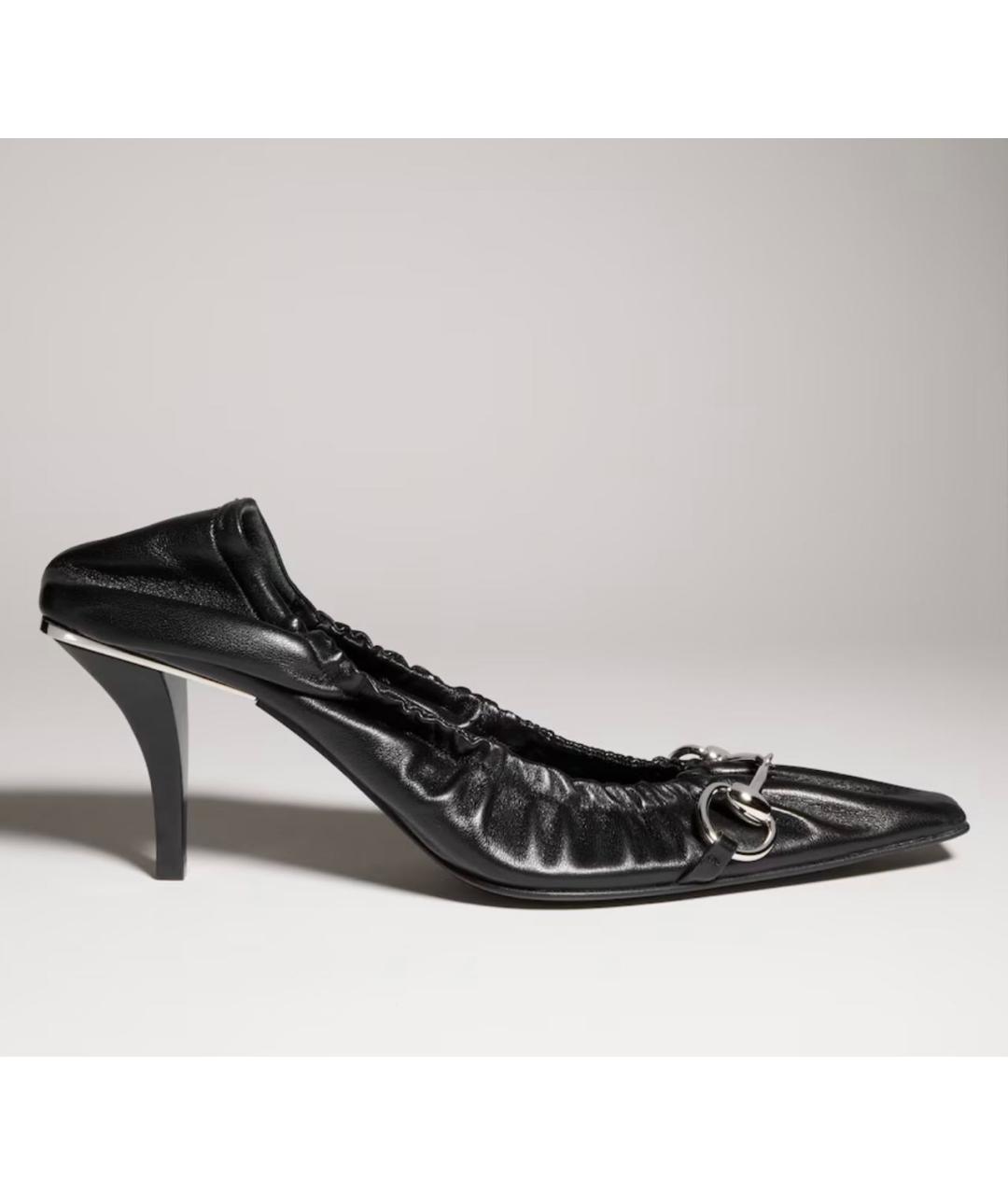 GUCCI Черные кожаные туфли, фото 6