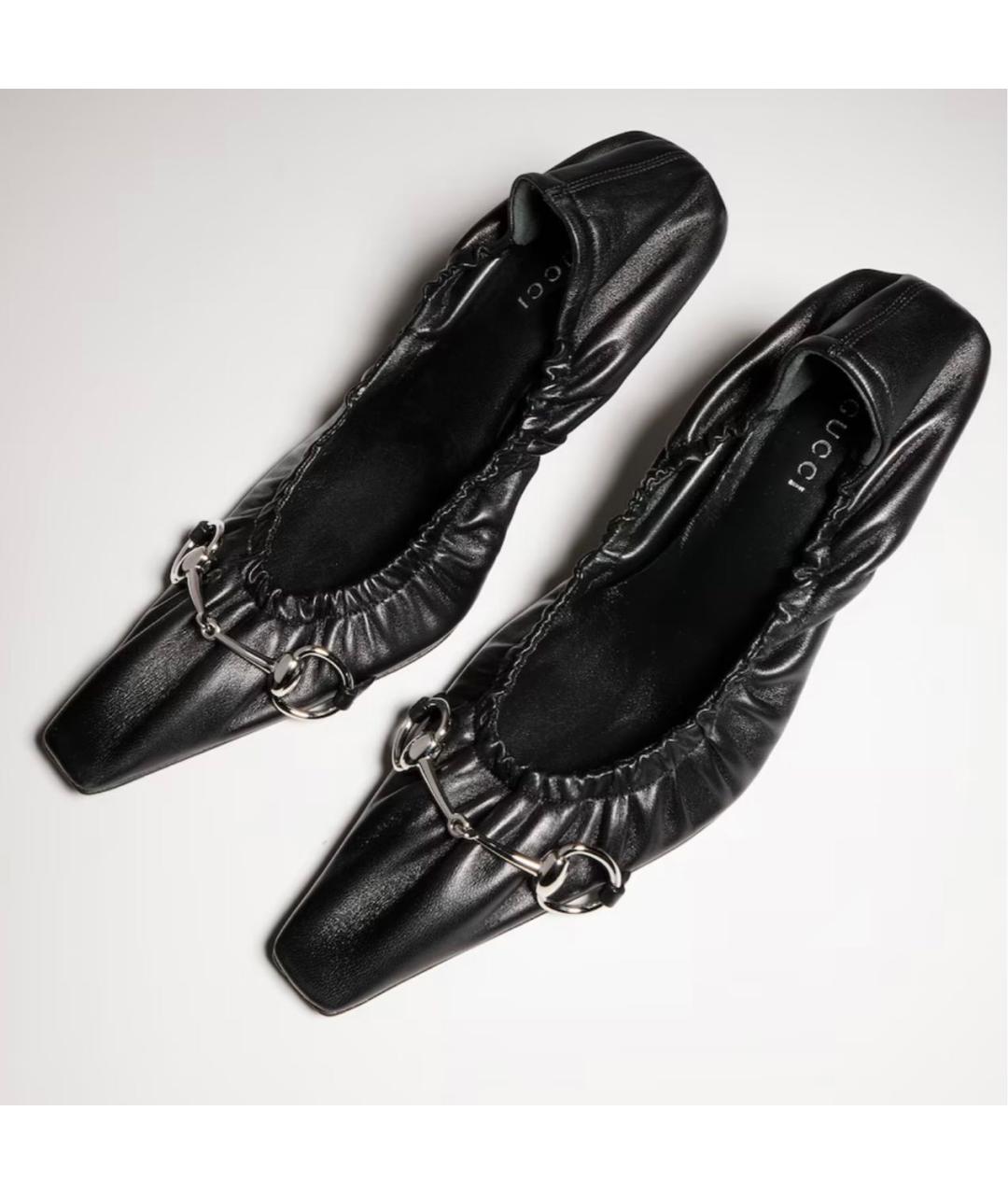 GUCCI Черные кожаные туфли, фото 3