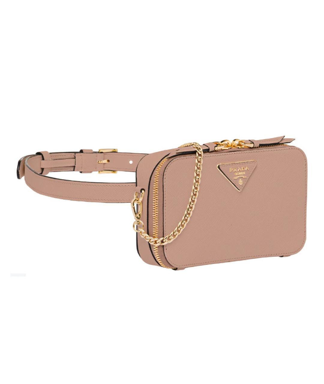 PRADA Розовая кожаная поясная сумка, фото 2