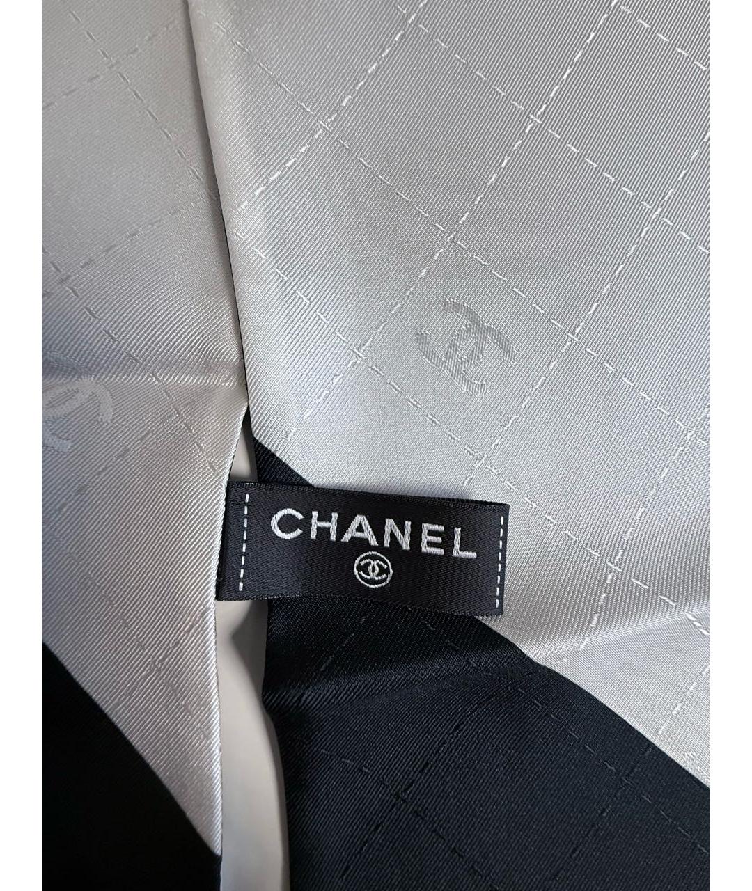 CHANEL Белый шелковый шарф, фото 6