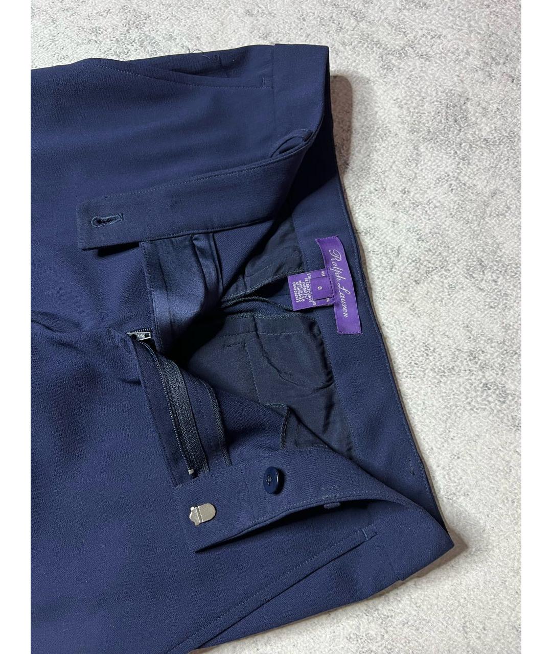 RALPH LAUREN PURPLE LABEL Темно-синие шерстяные брюки узкие, фото 6