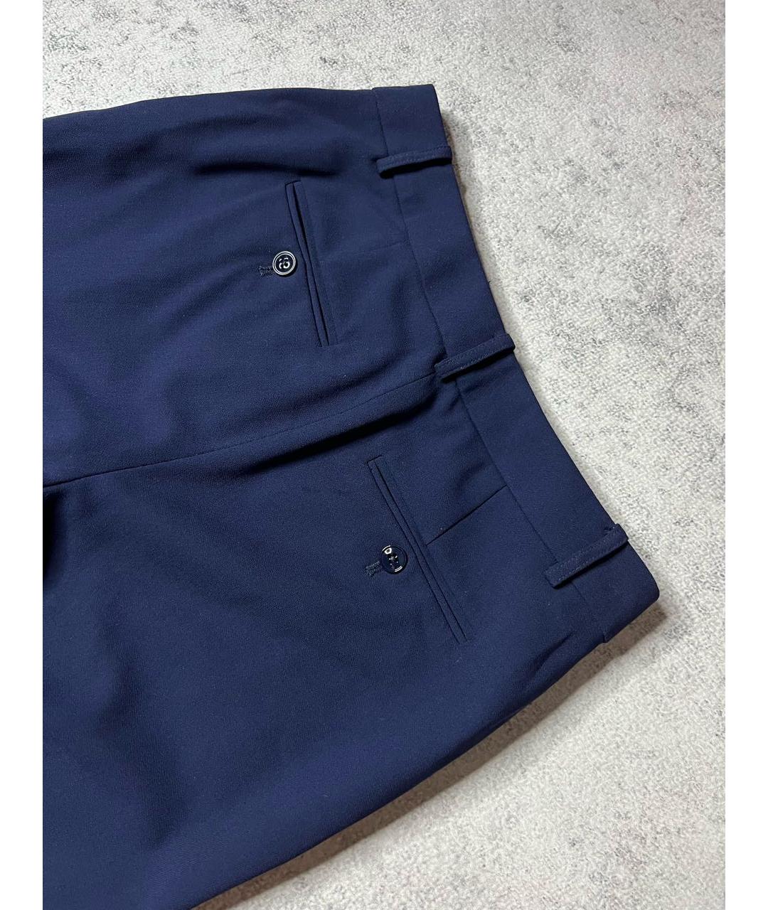 RALPH LAUREN PURPLE LABEL Темно-синие шерстяные брюки узкие, фото 5