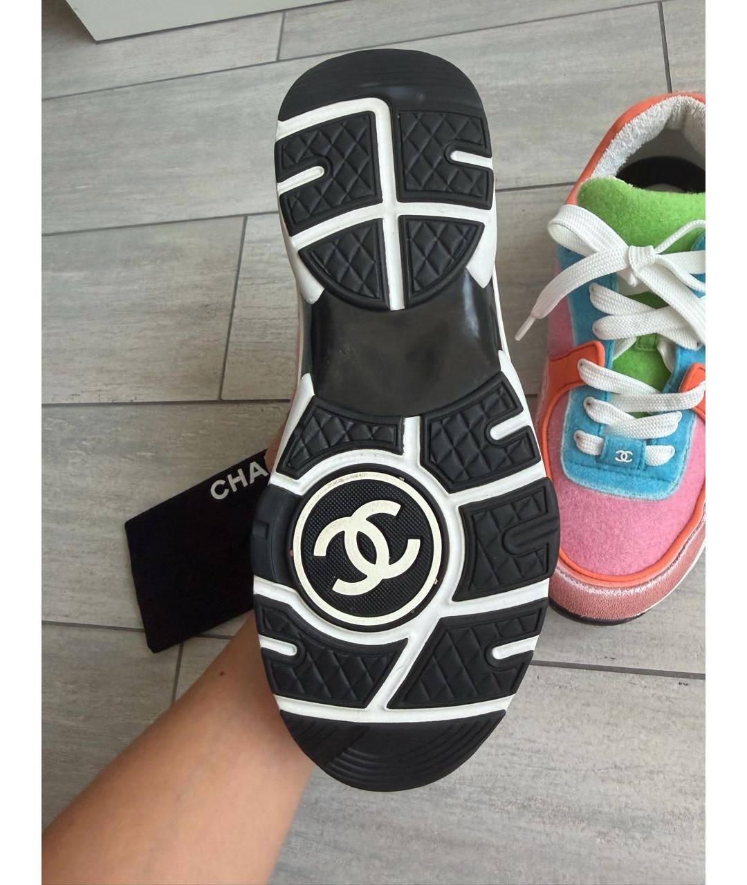 CHANEL Мульти кожаные кроссовки, фото 3
