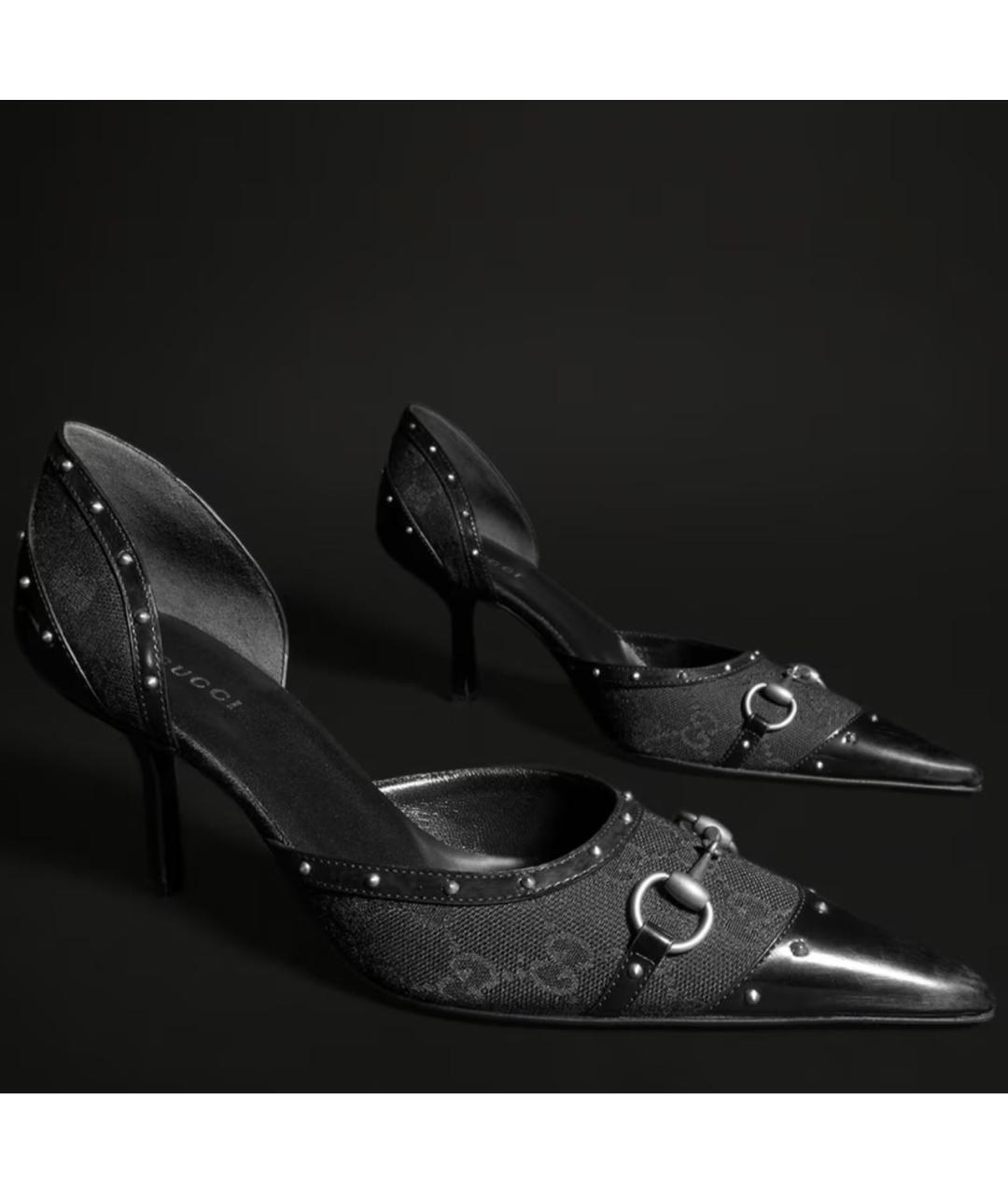 GUCCI Черные текстильные туфли, фото 4