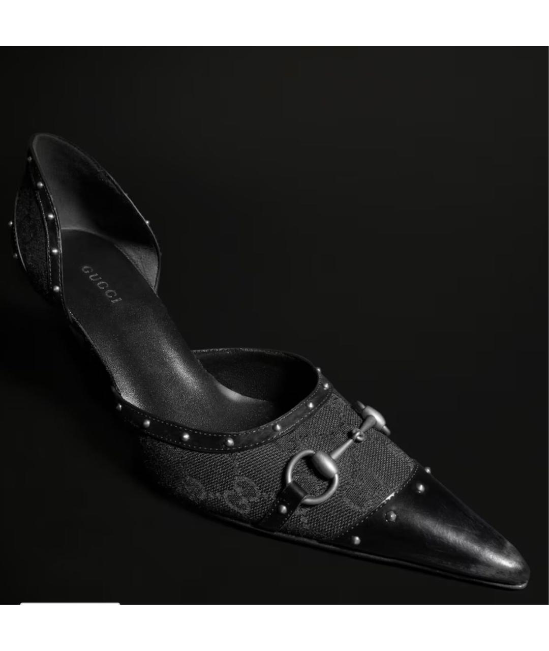 GUCCI Черные текстильные туфли, фото 2