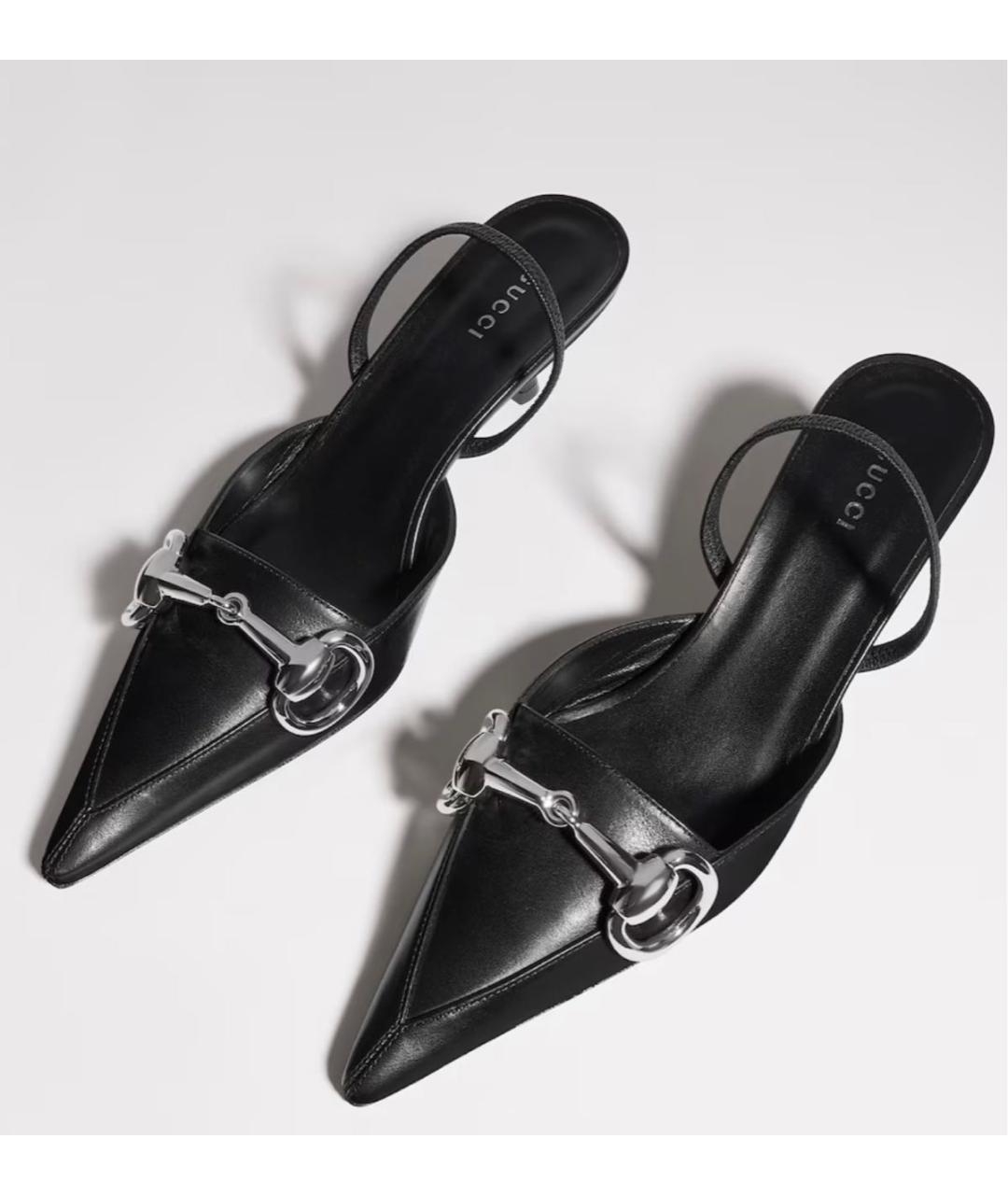 GUCCI Черные кожаные туфли, фото 4