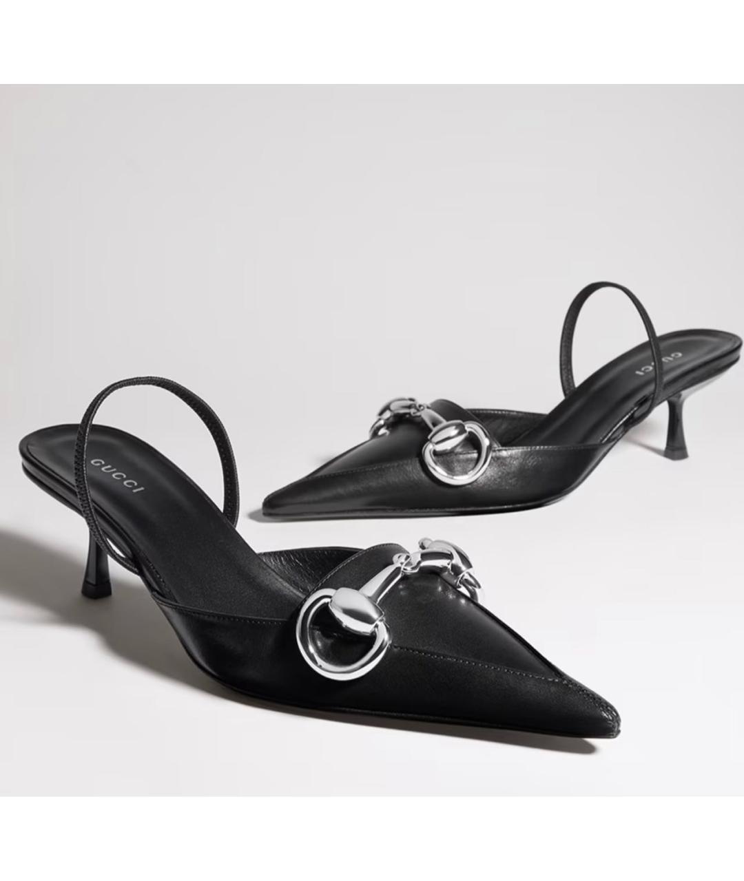 GUCCI Черные кожаные туфли, фото 5