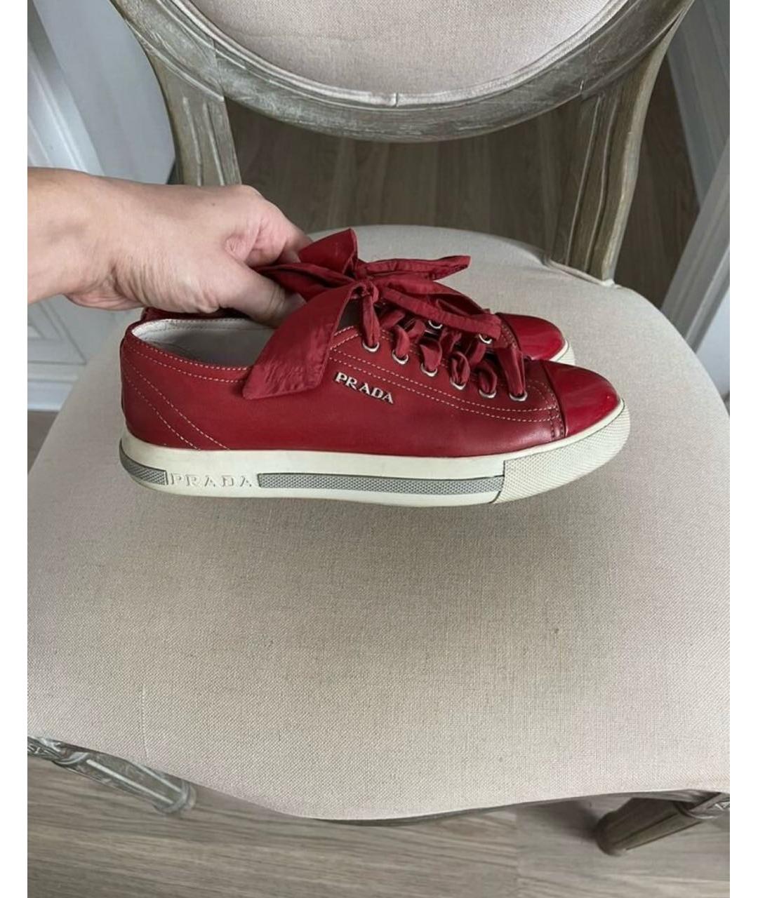PRADA Красные кожаные ботинки, фото 8