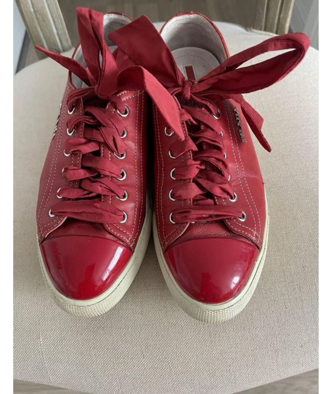 PRADA Красные кожаные ботинки, фото 3